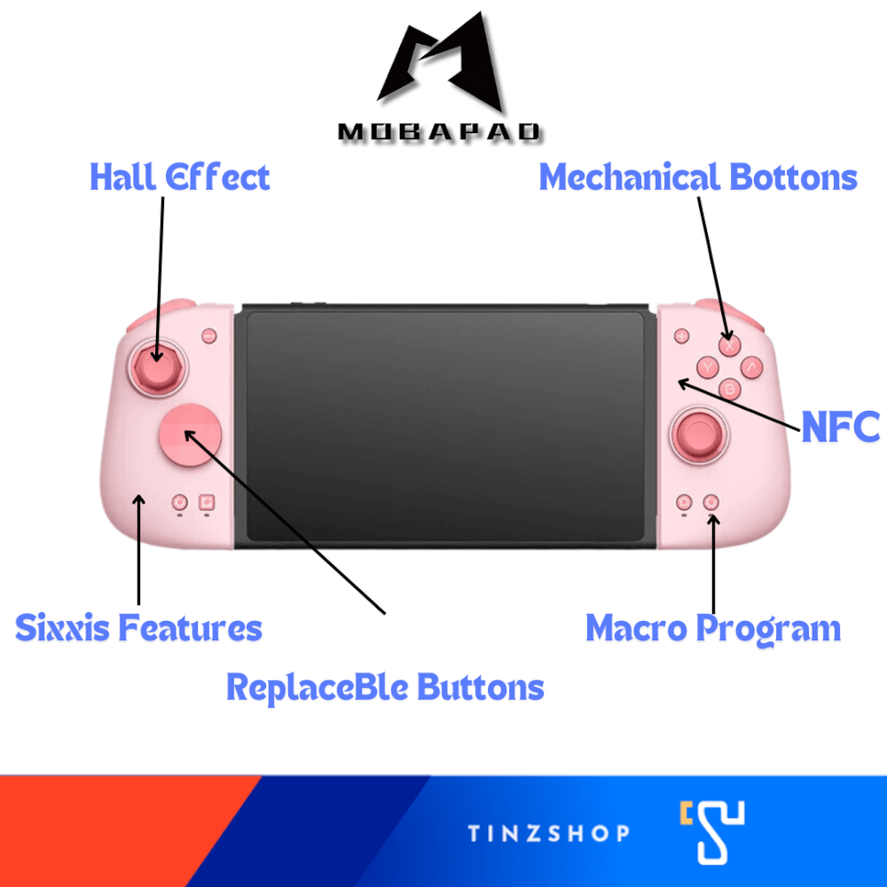 จอยเกมไร้สาย Mobapad M6 HD สีชมพู